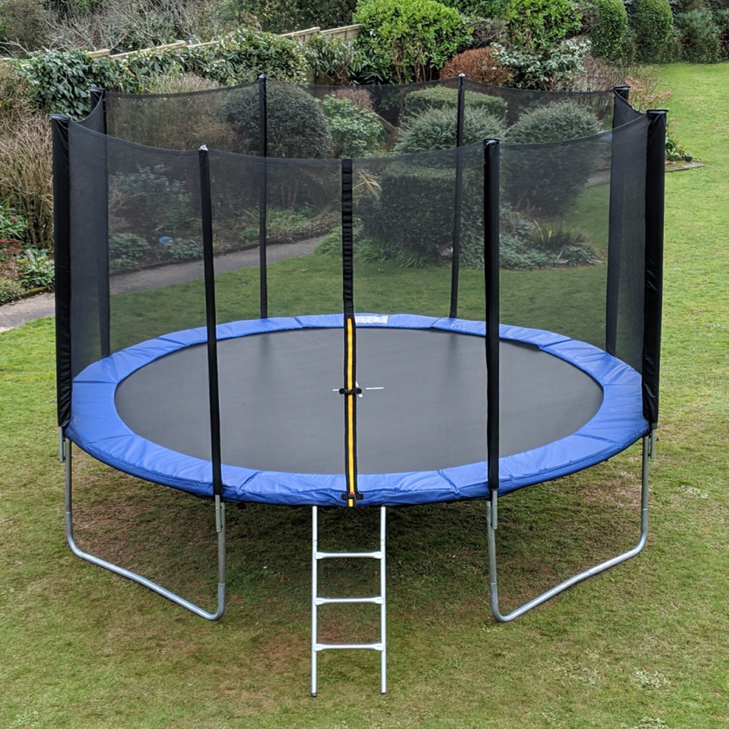14ft Trampoline With Ladder & with Safety Enclosure Net, Outdoor Trampoline with Heavy Duty Jumping Mat and Spring Cover Padding for Kids & Adults