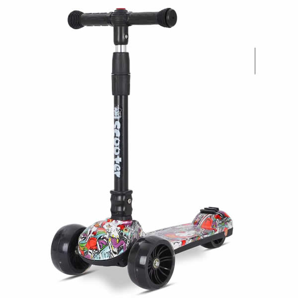 3-Wheels-Adjustable-Height-Scooter-Graffiti-with-Music-Light 3 Wheels Adjustable Height Scooter Graffiti with Music & Light 3 Years + - Image 1