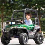 Eva Rubber Wheels Children's Electric 4x4 Buggy Dual Drive Riding Car Green