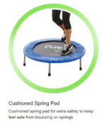 Children/Adult Indoor/Outdoor Trampoline Fitness Rebounder with Adjustable Foam Handle, Exercise Trampoline for Adults Indoor/Garden Workout - Image 8