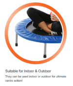 Children/Adult Indoor/Outdoor Trampoline Fitness Rebounder with Adjustable Foam Handle, Exercise Trampoline for Adults Indoor/Garden Workout - Image 6