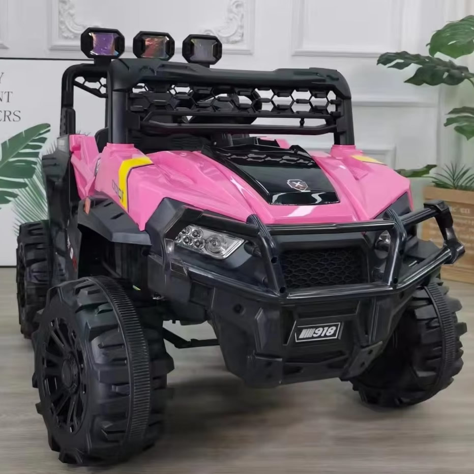 kids electric car 17 4 Motors Kids Ride On Car with 12V Battery & remote Pink - Image 1